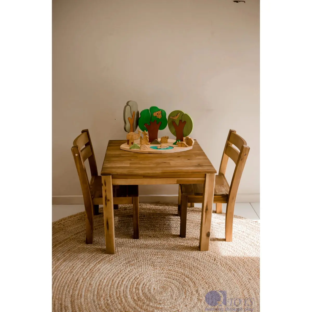 Hardwood Table With 2 Chairs Various Sizes 1