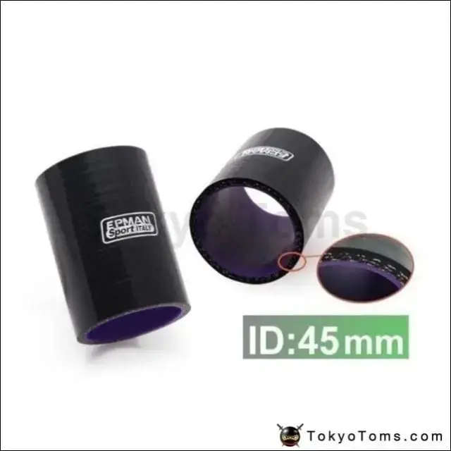 1.75" 45Mm 4-Ply Silicone Intercooler Turbo Intake Pipe Coupler Hose Black For Vw 1