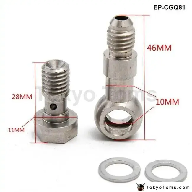 Turbo Banjo Bolt Kit M10 X 1.5 Mm To 4An W/ 1.8Mm Restrictor Oil Feed For Td04 Td05 Td06 2