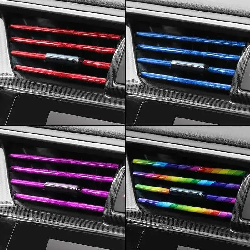 10 Pieces Molding Car Air Vent Trim Strip Air Conditioner Outlet Grille Decoration 1
