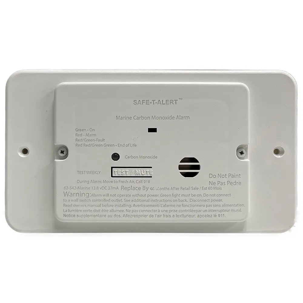 Safe-T-Alert 62 Series Marine Carbon Monoxide - Flush Mount - White - 12V W/Trim Ring [62-542-Tr-Wt-M] 1