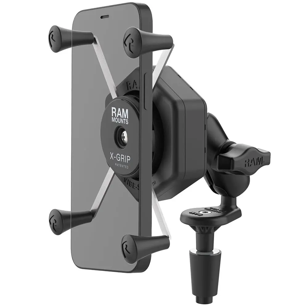 Ram Mount Ram X-Grip Large Phone Mount W/Vibe-Safe  Fork Stem Base - Short [Ram-B-176-A-Un10-462] 1