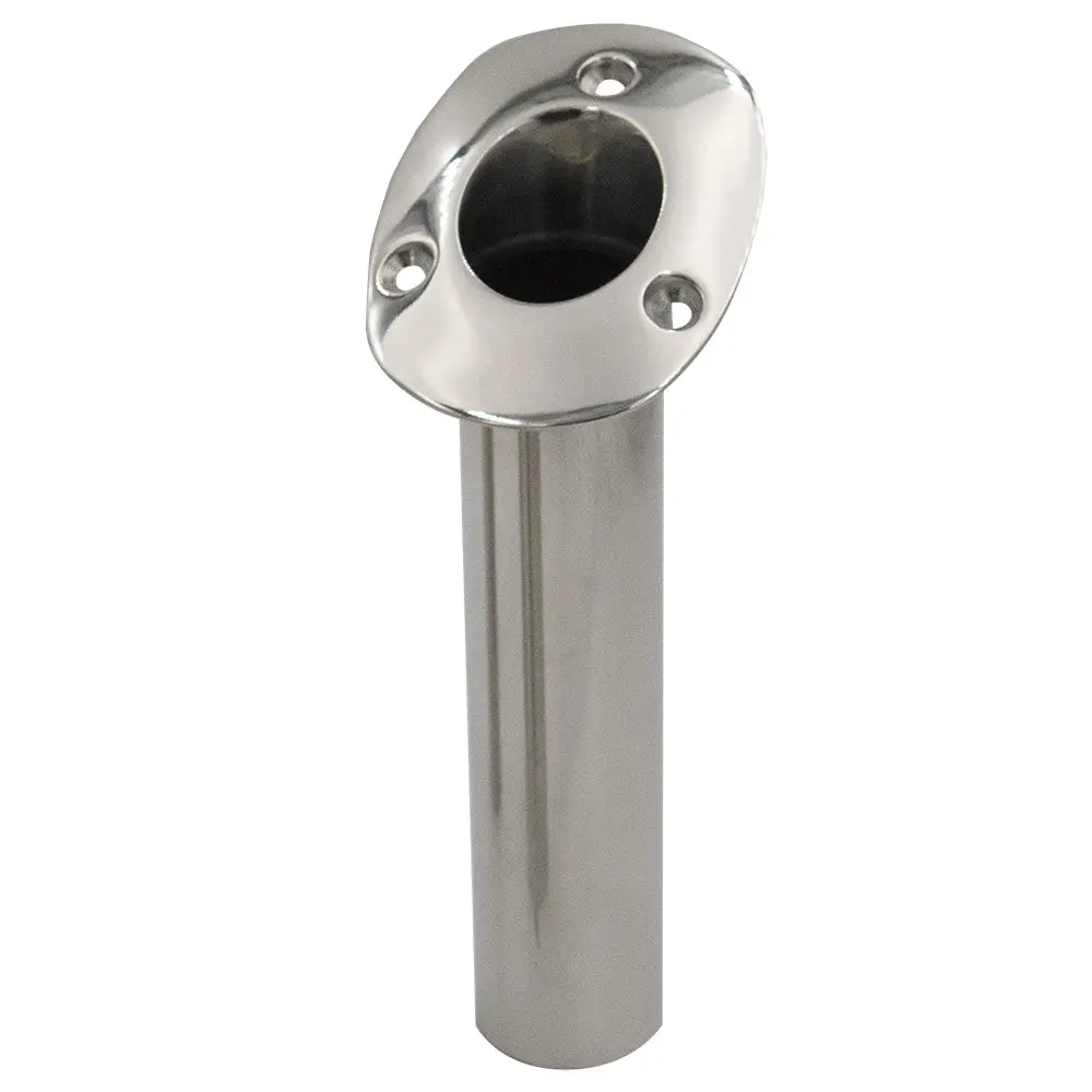 C.E. Smith 70 Series Standard Flush Mount Rod Holder - 30 Degree - Stainless Steel - Gimbal Bar Bottom - Black Liner [536720] 1