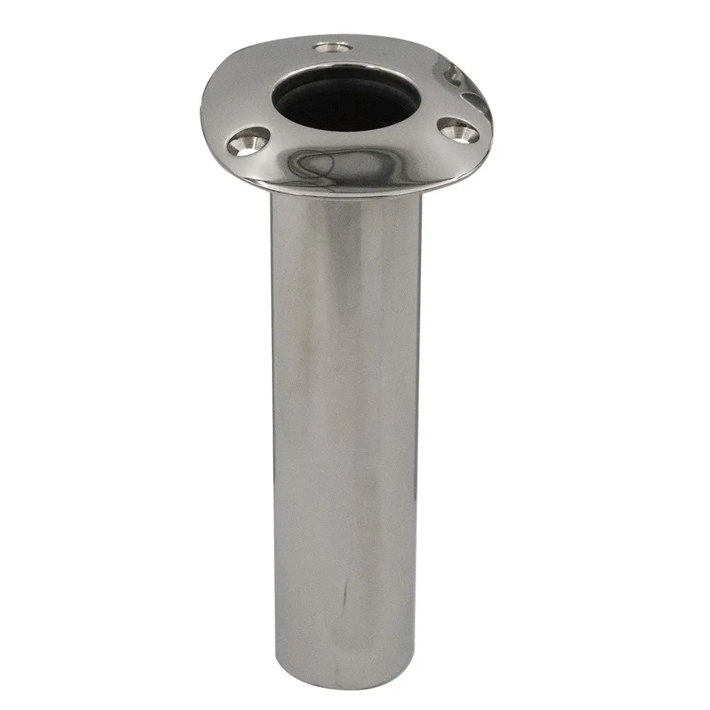 C.E. Smith 70 Series Standard Flush Mount Rod Holder - 0 Degree - Stainless Steel - Cast Bottom - Black Liner [536700C] 1