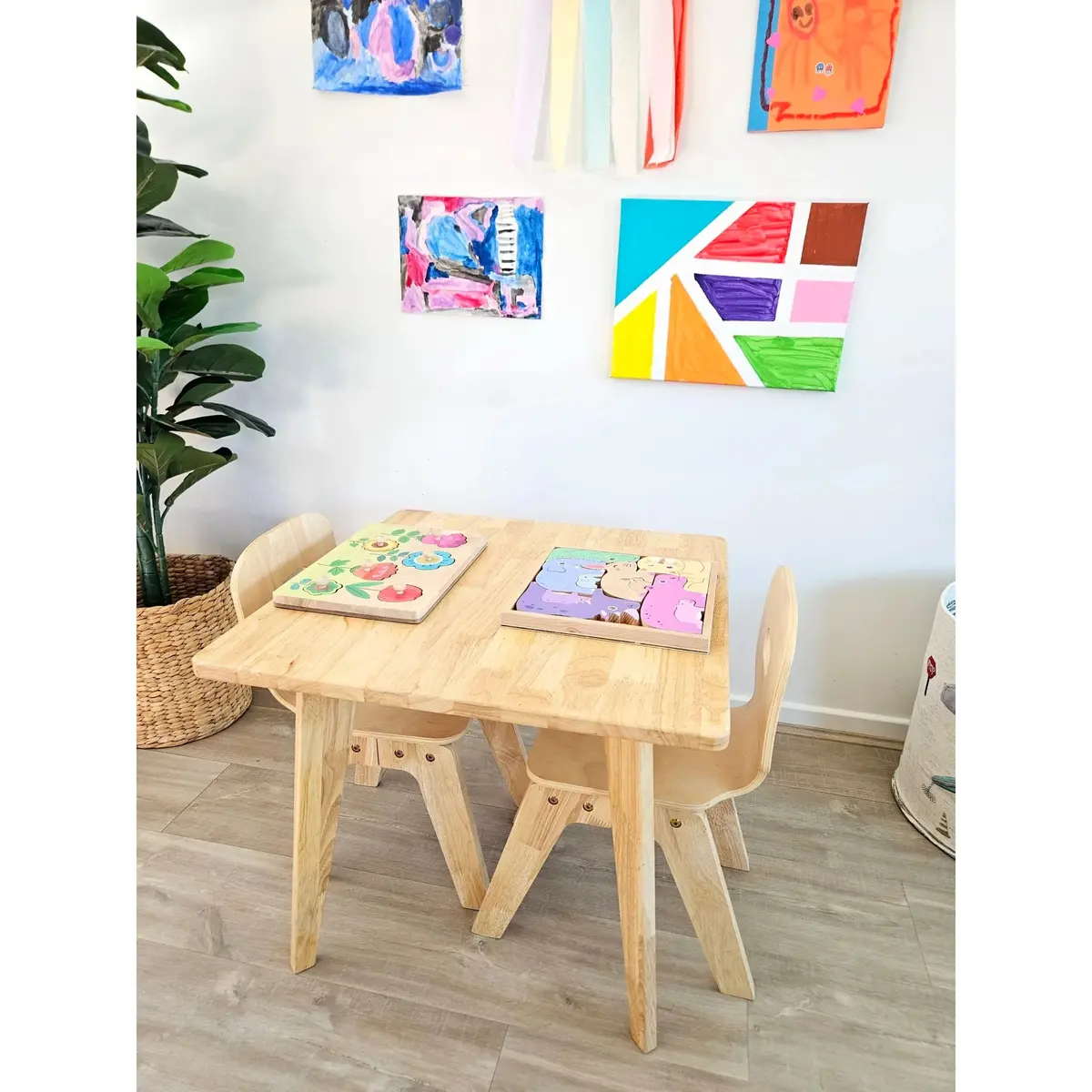 Danish Square Table And 2 Chairs 1