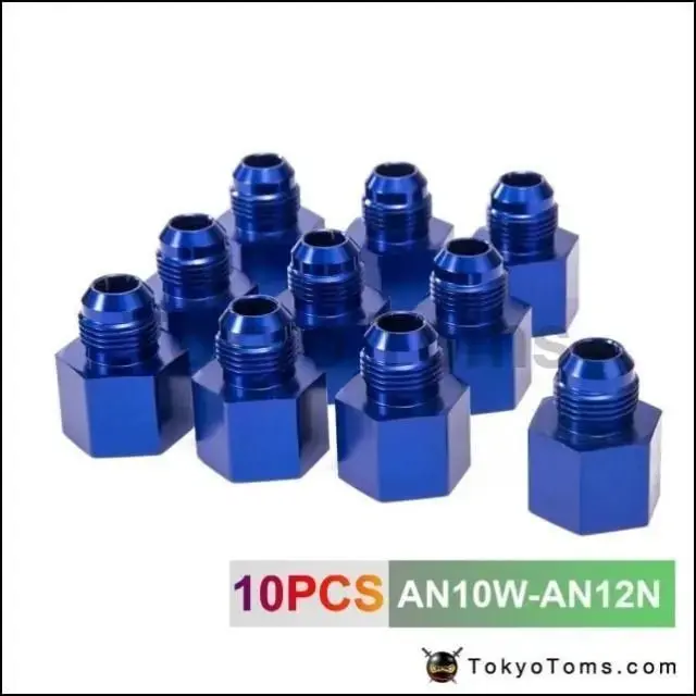 10Pcs Blue Aluminum Fuel Fitting Adapter Straight Female > Male Flare Reducer -12An-10An  An10w-An12n 1