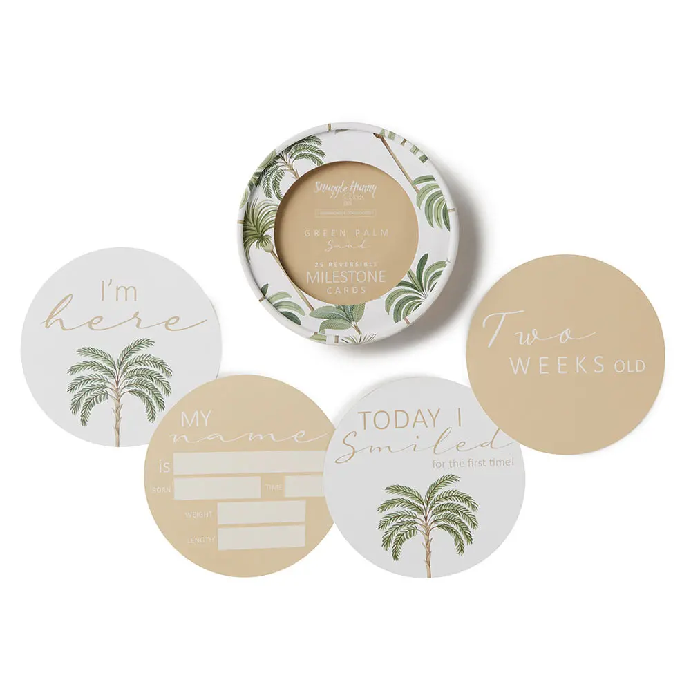 Milestone Cards - Green Palm & Sand 1