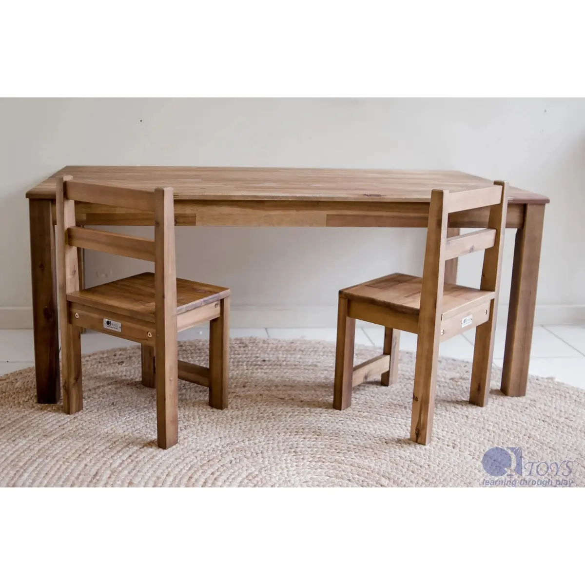 Hardwood Rectangular Table With 2 Standard Chairs 1