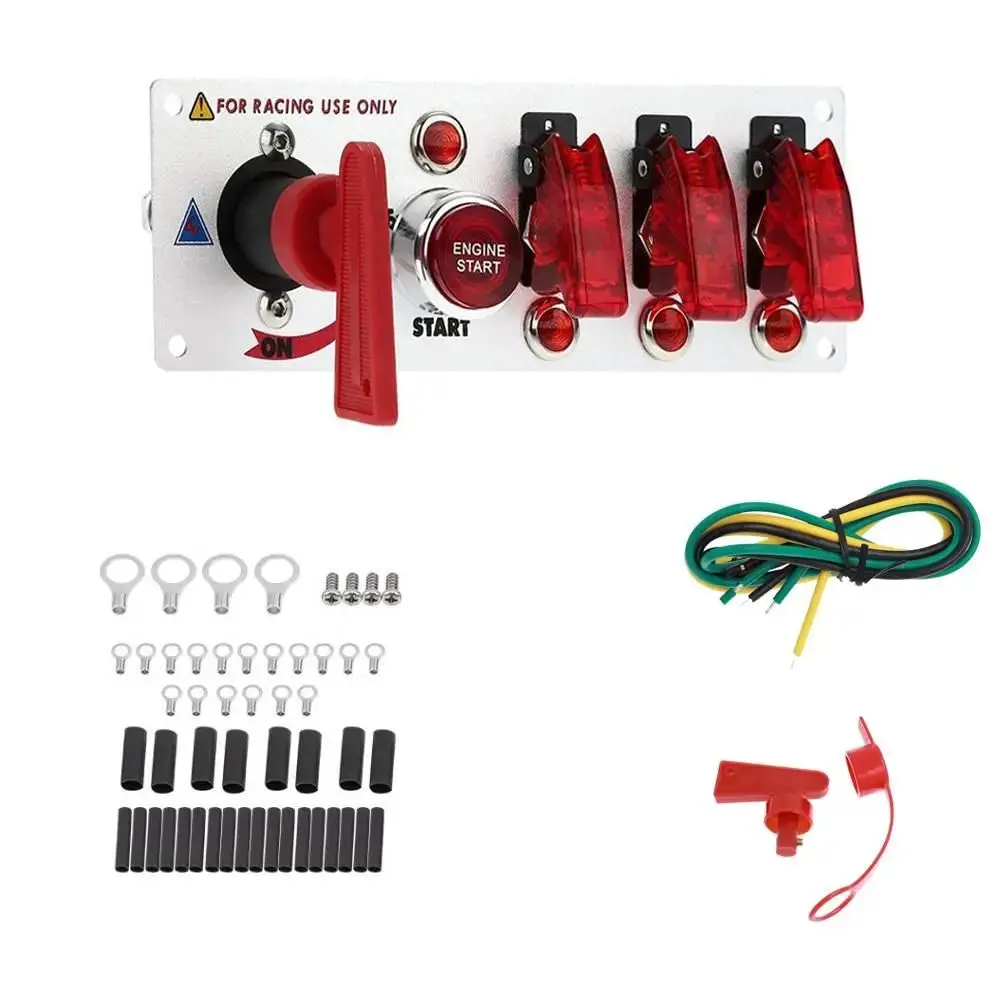 12V Racing Car Ignition Switch Panel With Led Toggle 1