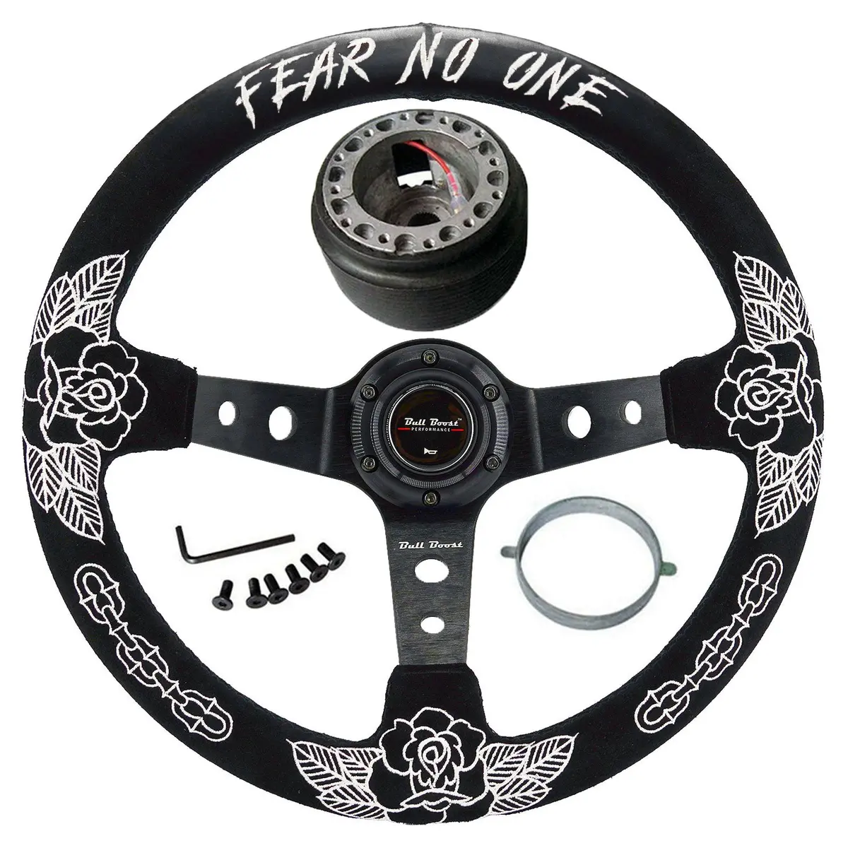 Bw Rose 350Mm Steering Wheel + Hub Adapter Kit For Subaru Impreza Wrx 1