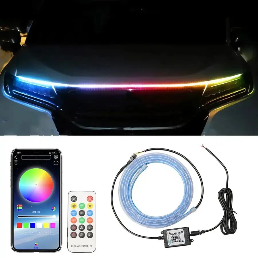 12V Led Car Hood Lights Car Daytime Running Light Strips 1
