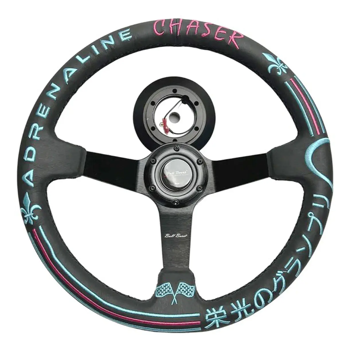 350Mm Steering Wheel + Short Hub Adapter Kit For Mazda Miata Rx-7 Rx-8 Mx-3 Mx-6 1