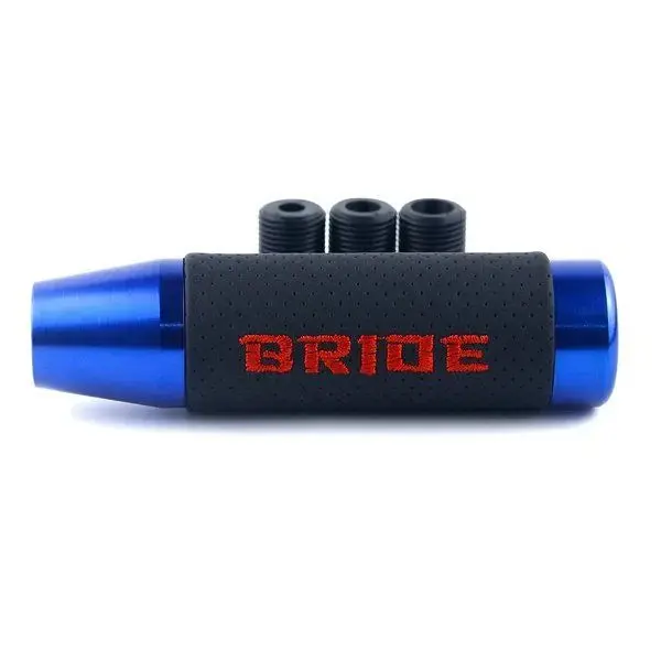 13Cm Jdmbride Style Blue Aluminum Gear Shift Knob 1
