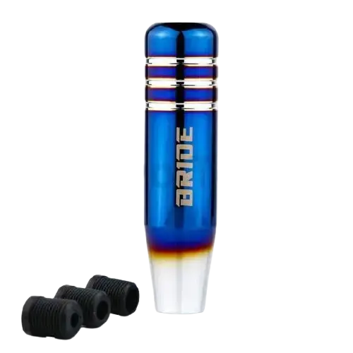 13Cm Jdmbride Style Burnt Blue Style Aluminum Gear Shift Knob 1