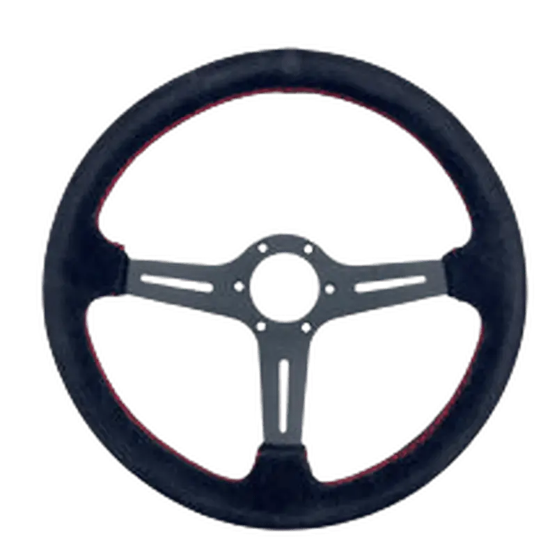 14" (350Mm) Black Suede Nd Style Steering Wheel 1