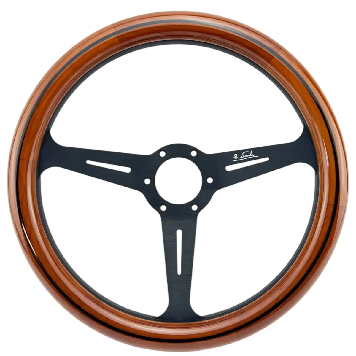 14" (350Mm) Nd Wood Front Black Spoke Deep Dish 1