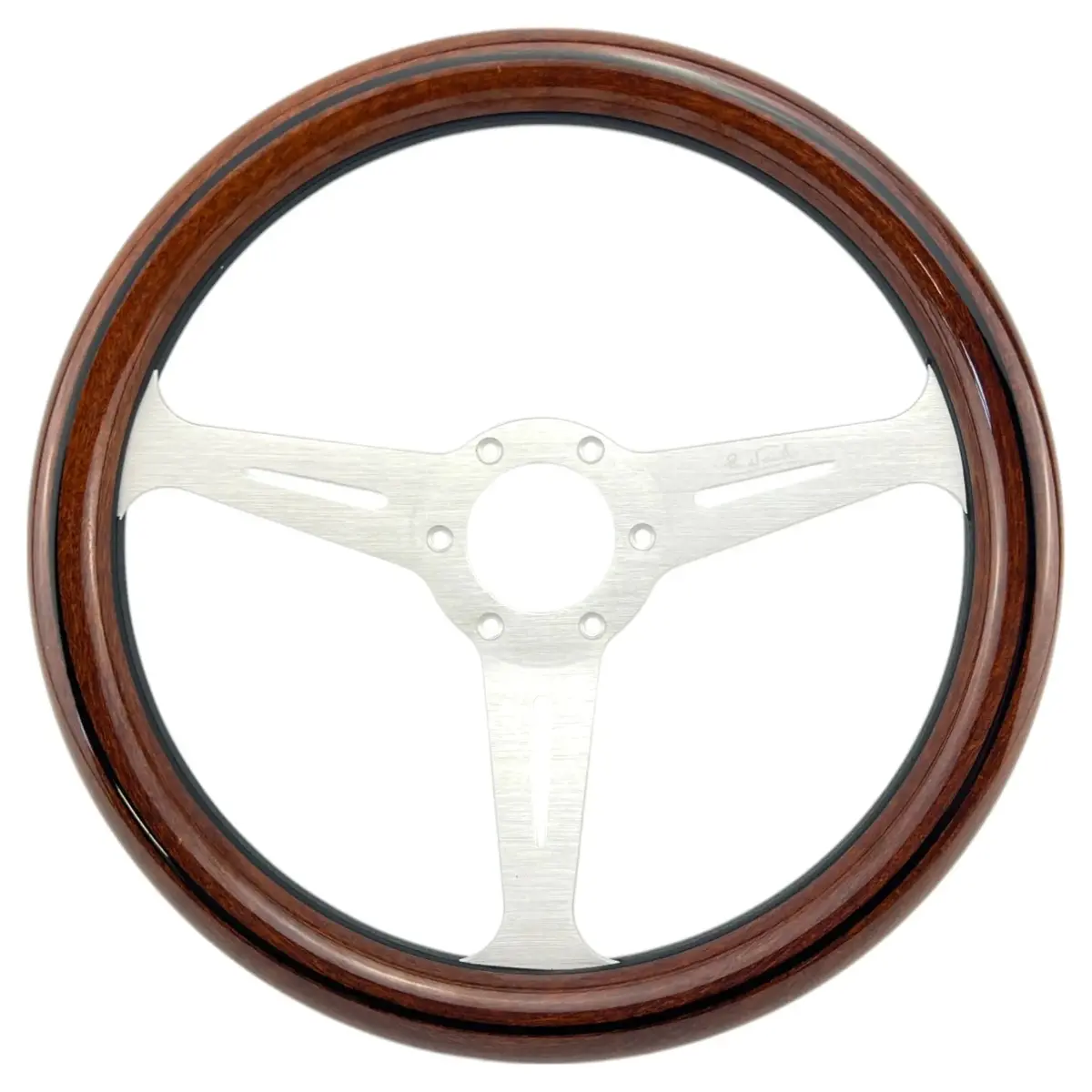 14" (350Mm) Nd Wood Front Silver Spoke 1