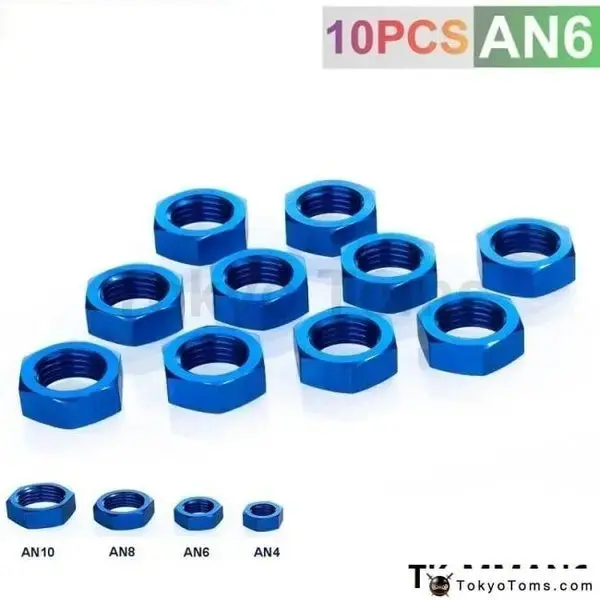 6An An6 An-6 9/16"-18 Bulkhead Blue Aluminum Finish Nut Seal Locking Fitting Tk-Mman6 1