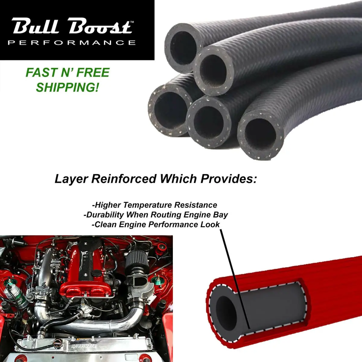10Mm 3/8" Id Vacuum Silicone Hose Racing Line Pipe Tube 3 Feet Per Order (Black) 1