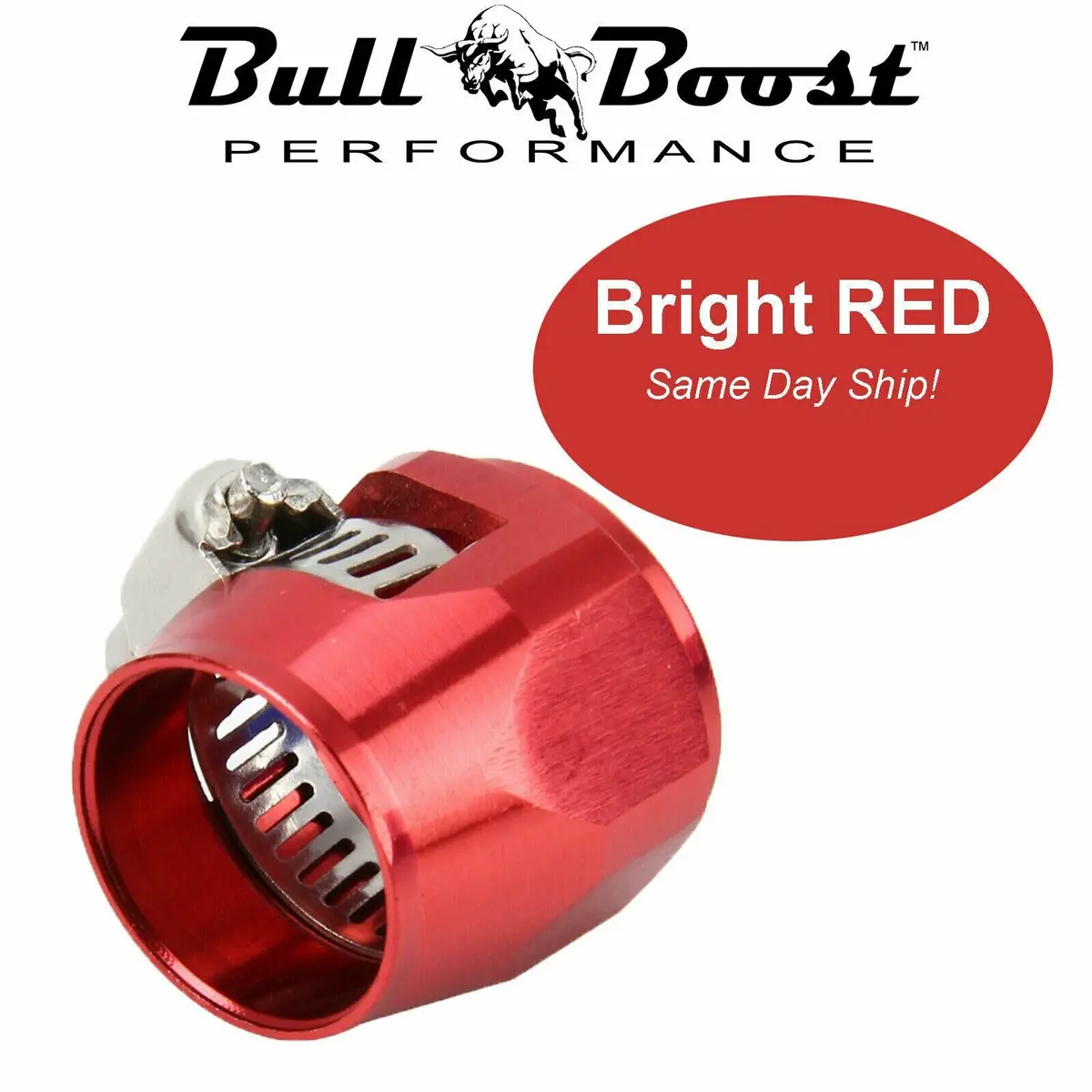 An8 An-8 Push On Hose End Cover Clamp Finisher Red Aluminum Anodized Fitting 1