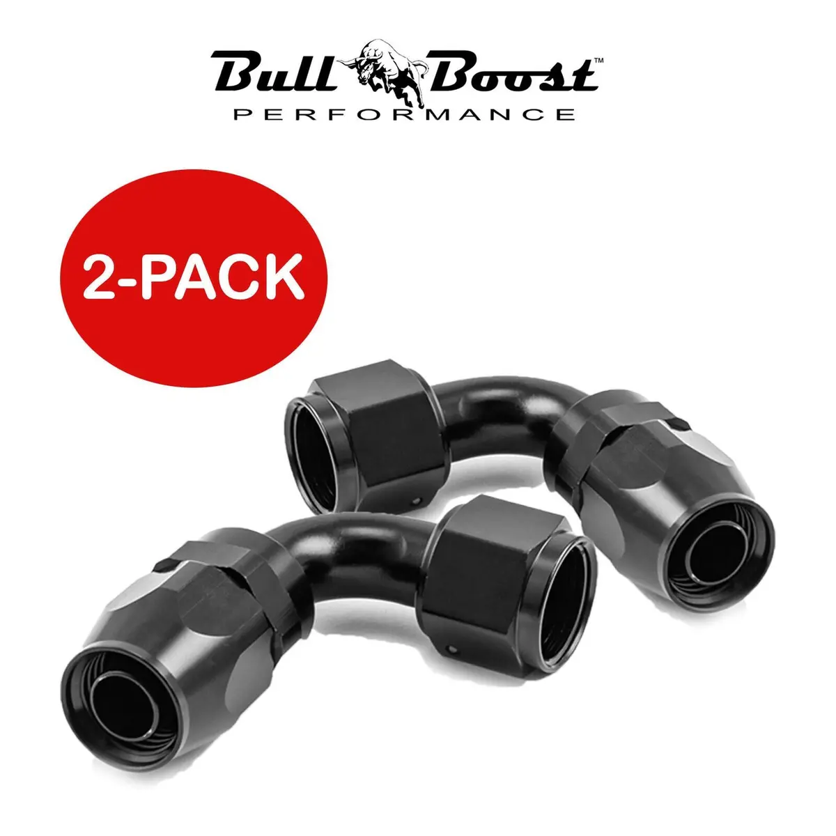An10 10An 90 Degree Swivel Hose End Fitting Adapter Black 2-Pack 1