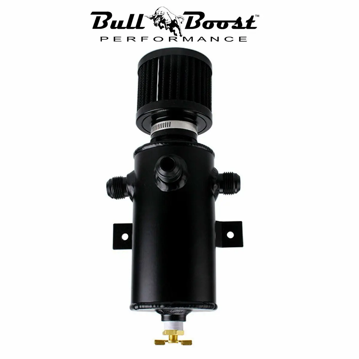3-An10 Port Oil Catch Tank Can Baffled Breather Filter Aluminum 750Ml Reservoir 1