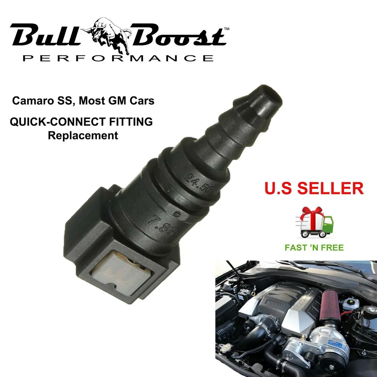 Ls Ls1 Ss Fuel Rail Quick Connect Fitting - Line Adapter 3/8” Id To 3/8" Tube 1