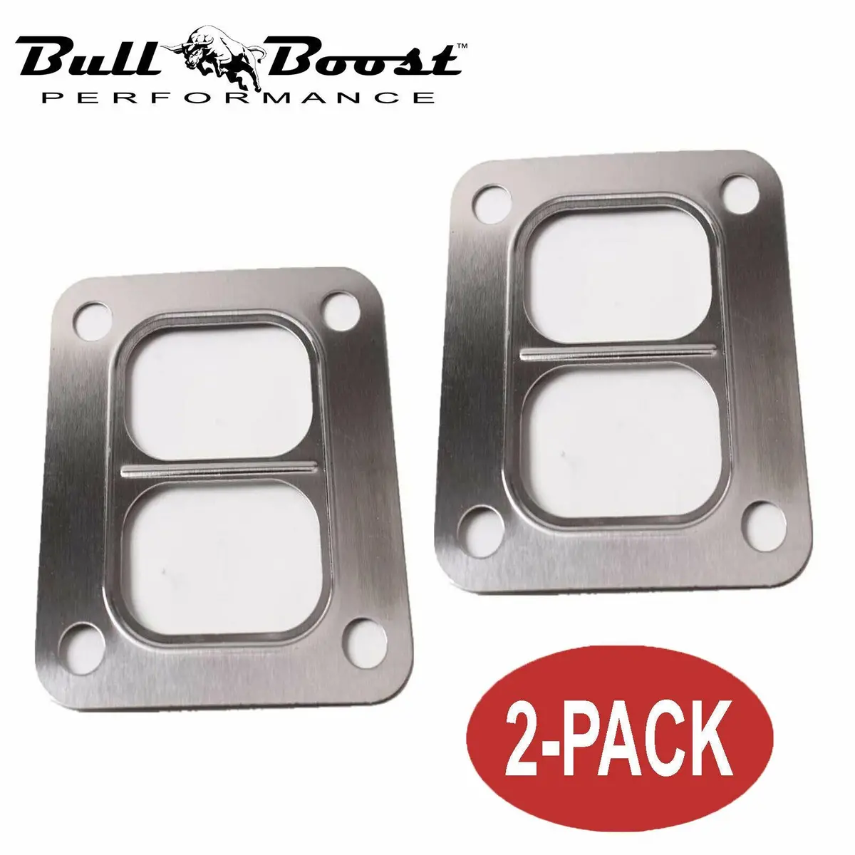 2 Pack Divided T4 Turbo Turbocharger Inlet Twin Scroll Gasket Stainless 1