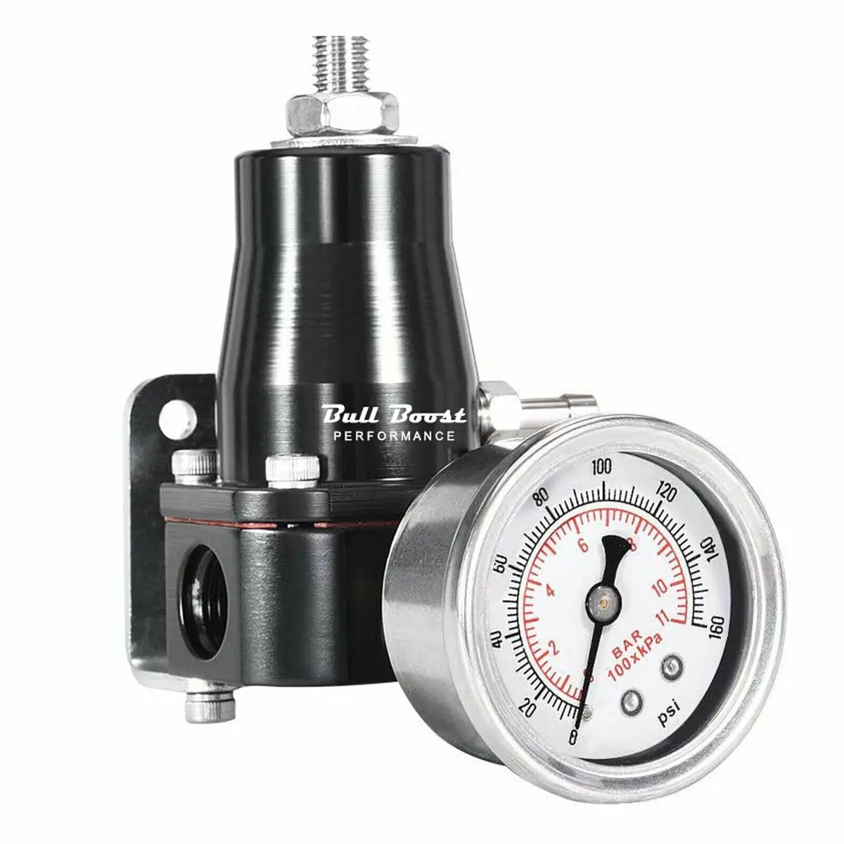 Universal Car Fuel Pressure Regulator + Gauge +An6 Fittings 30-70 Psi Adjustable 1