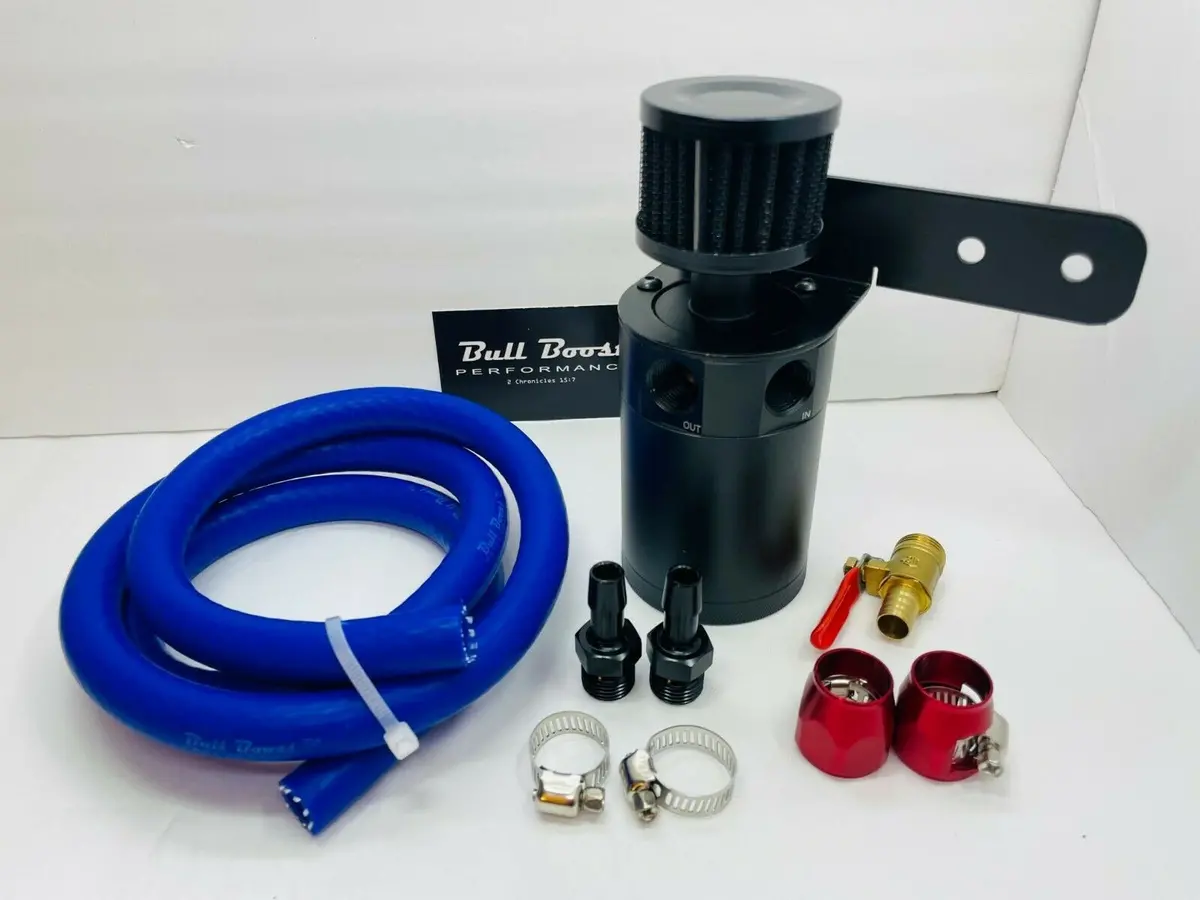 Oil Catch Can Kit Reservoir Breather Air Filtered Tank 3/8 10Mm Performance Kit 1