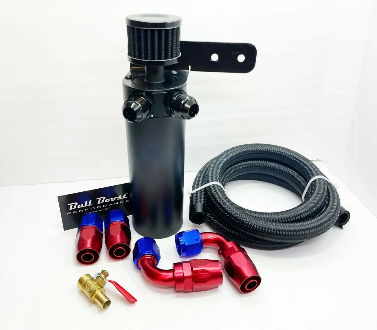 Universal Performance 7.5 Oz Oil Catch Can 2 Port -10An + Mounting Bracket Kit 1