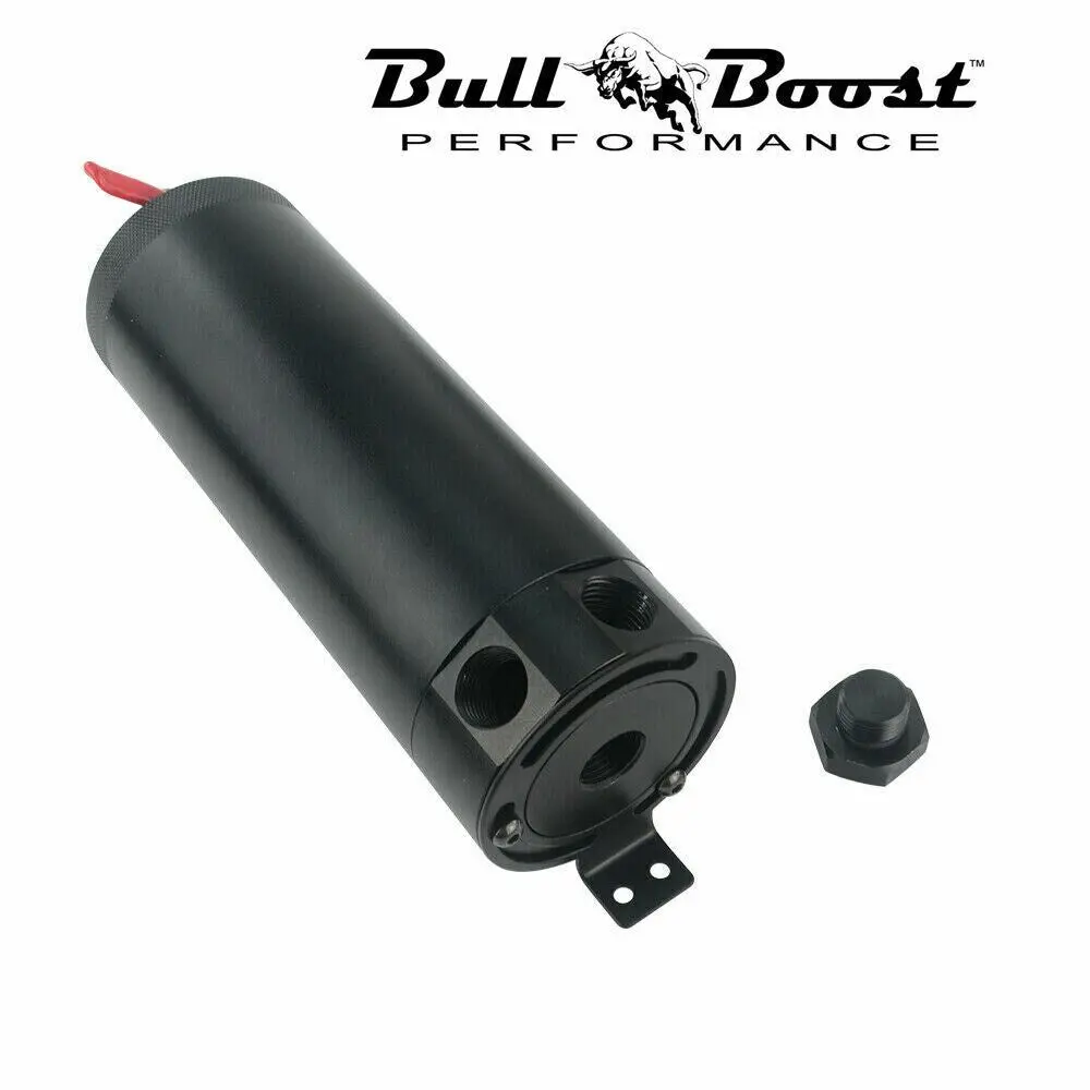 Long 7.5Oz 2-Port Oil Catch Can Tank Baffled Separator Racing Aluminum Universal 1