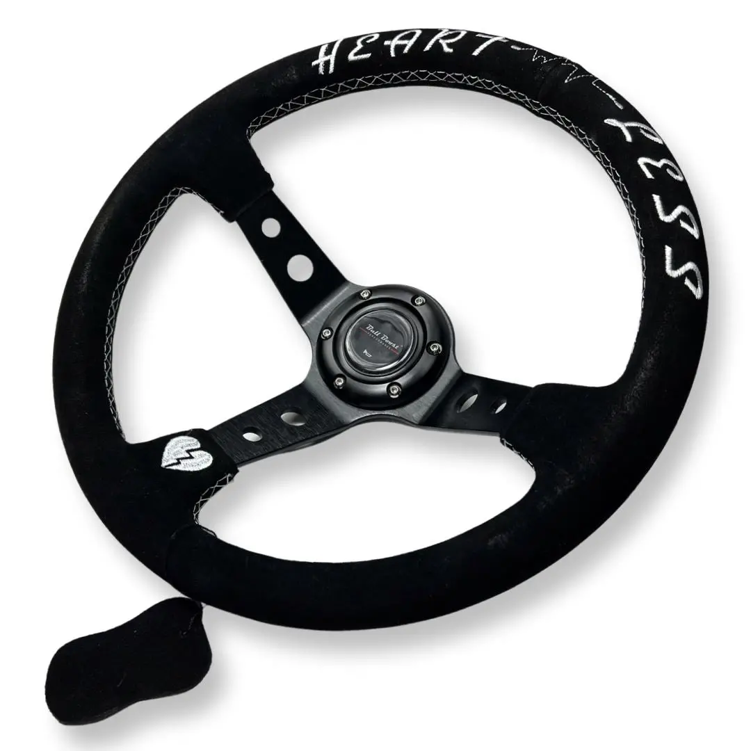 3"Deep Dish 6-Bolt Steering Wheel Black Suede For Dodge Gm Buick Chevy Vehicles 1