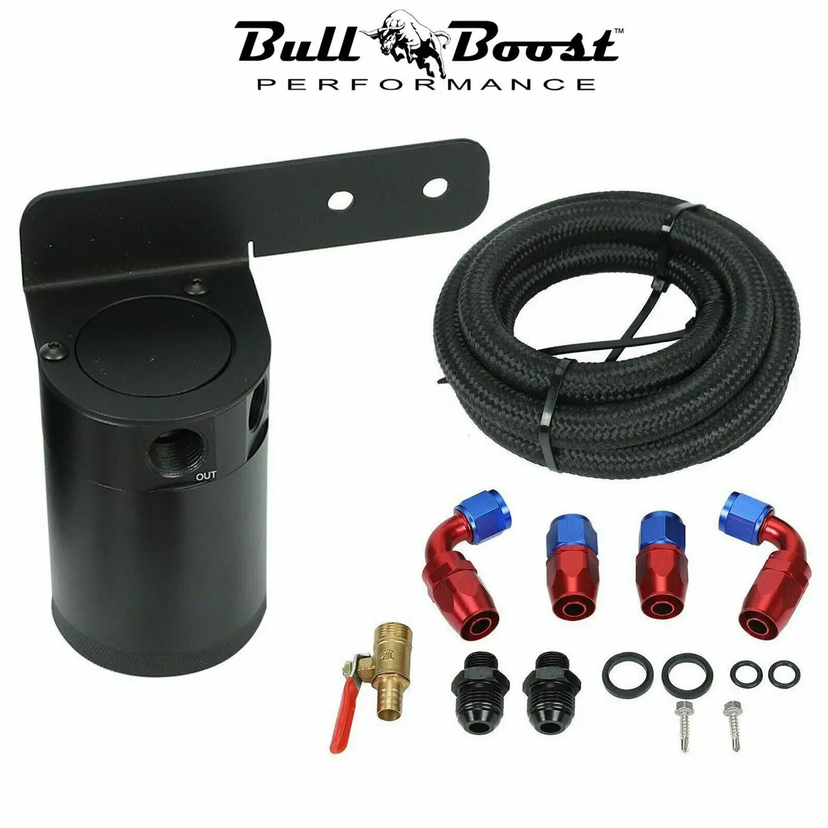 Universal Performance Oil Catch Can  2 Port -10An + Mounting Bracket Kit 1