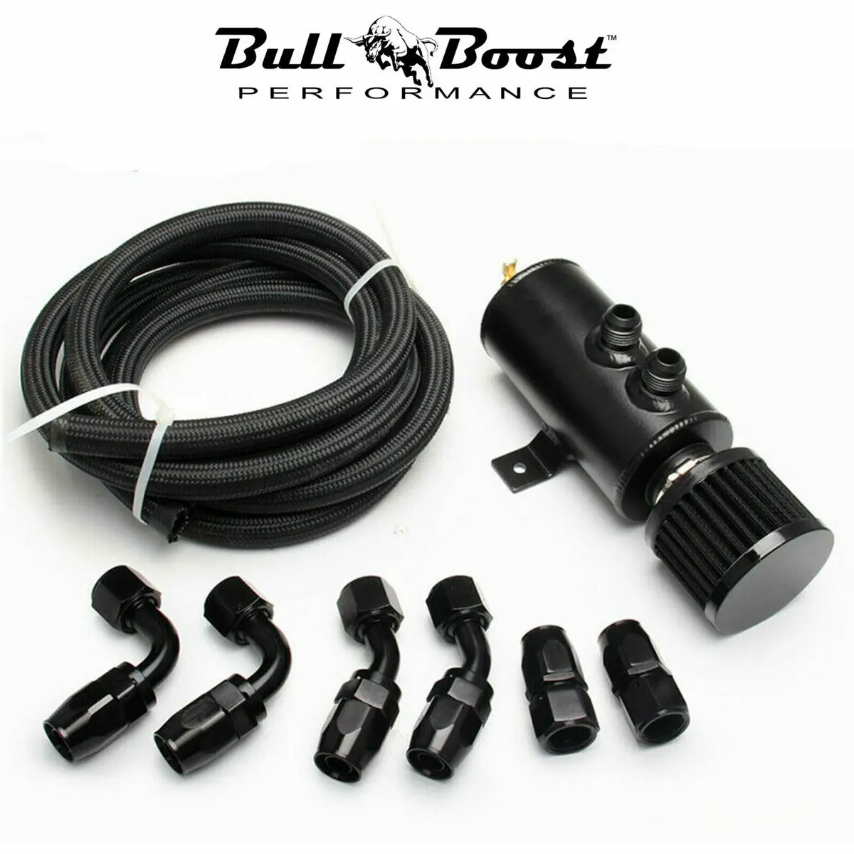 Pro Series Baffled 0.75L 10An Oil Catch Can Hose Kit And Fittings Universal An10 1