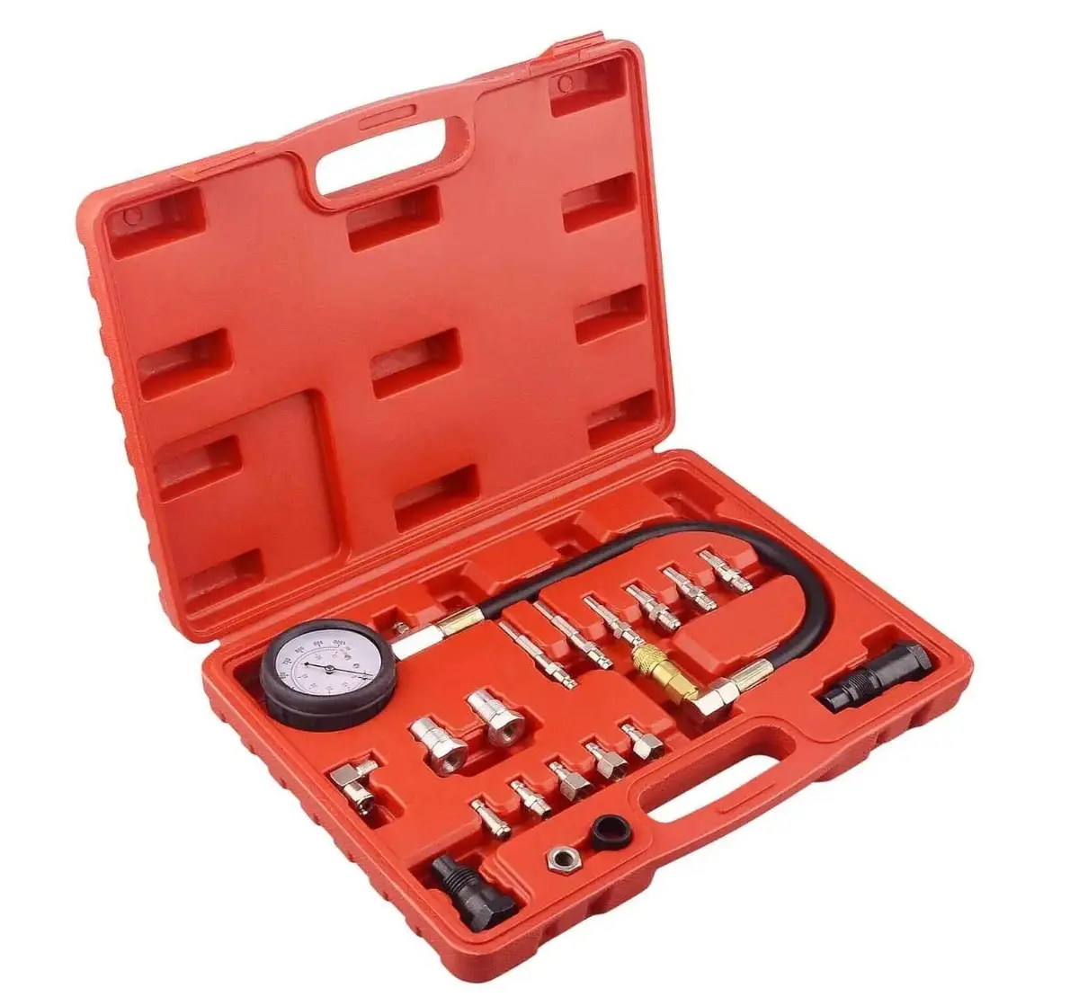 18 Pc Diesel Engine Compression Tester Kit Tool Set 0-1000 Psi Automotive 1