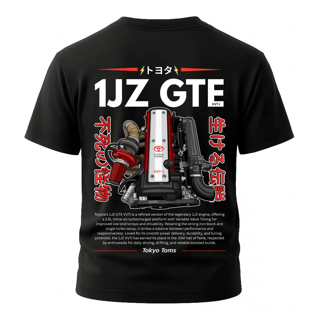 1Jz Gte Vvti - Red - T-Shirt - Engine - Unisex 1
