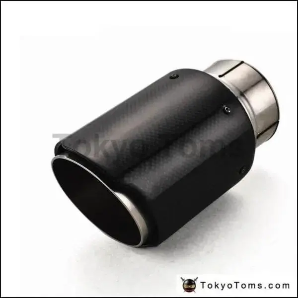1Pc Id 2.5'' 63Mm Od:112Mm Universal Carbon Fiber Exhaust Tail End Tips Muffler Pipe 1