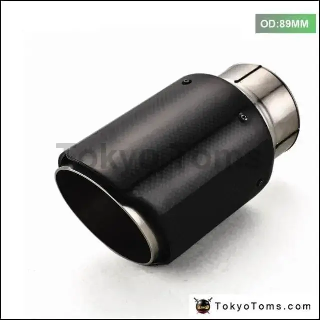 1Pcs Id 2.5'' 63Mm Od:89Mm Carbon Fiber Exhaust Muffler Pipe Tip Fr Universal Auto Car 1