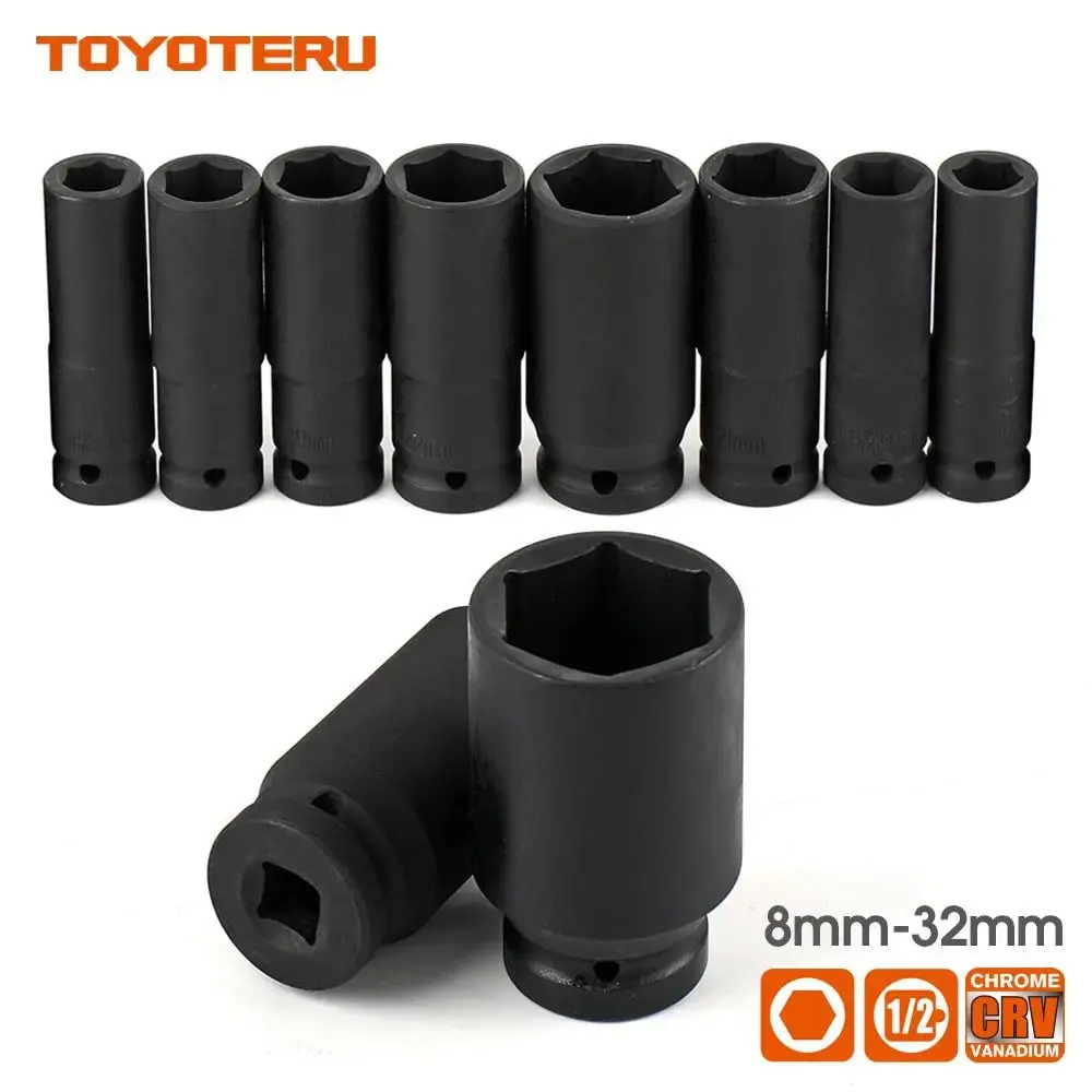1/2 Inch Impact Deep Socket 6 Point Spindle Axle Nut Socket 1