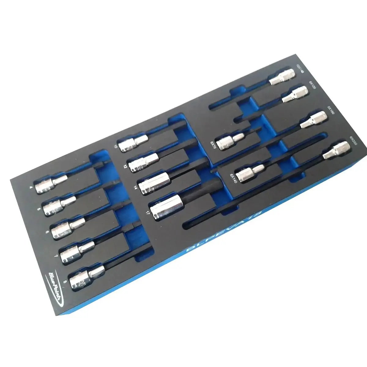 Blue Point Eva Tool Holder Set - 15Pcs 1 / 2  Series Metric Extended Hexagon Socket Blpeva18 1