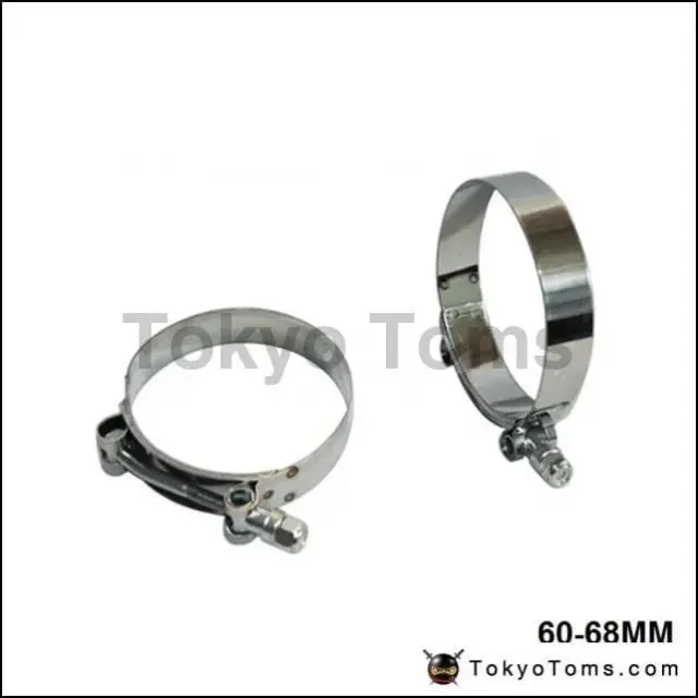 2.25" Inch (60Mm-68Mm) Silicone Turbo Hose Coupler T Bolt Super Clamp Kit 1