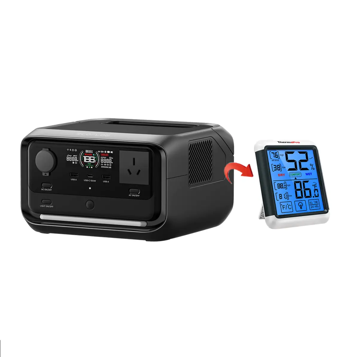 Ecoflow River 3 Plus Portable Power Station -- Free Thermopro Tp55 Thermometer 1
