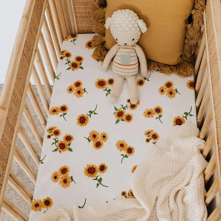Fitted Cot Sheet - Sunflower 1