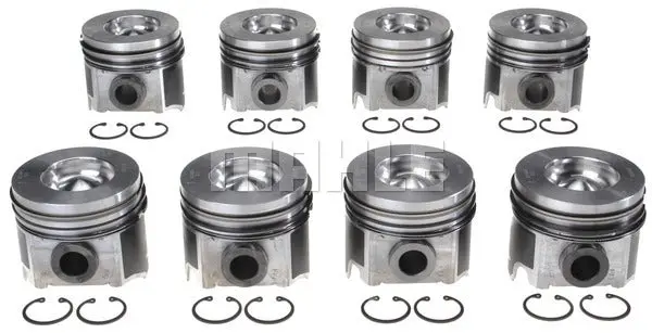 Complete 8-Piston & Ring Assembly for 6.0L Ford Powerstroke Engines