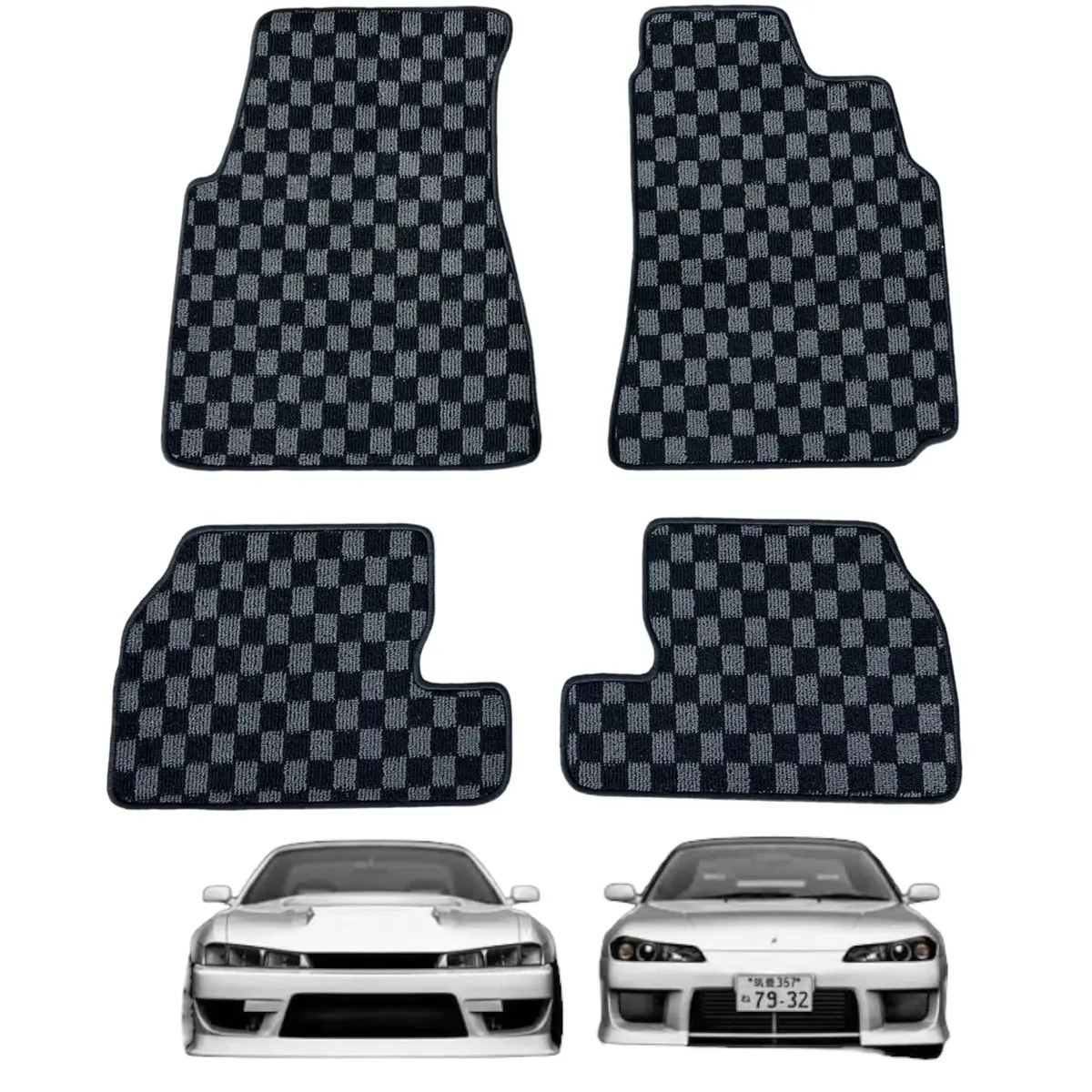 Nissan Silvia S13 / S14 / S15 / 200Sx / 240 Sx Checker Floor Mats 1