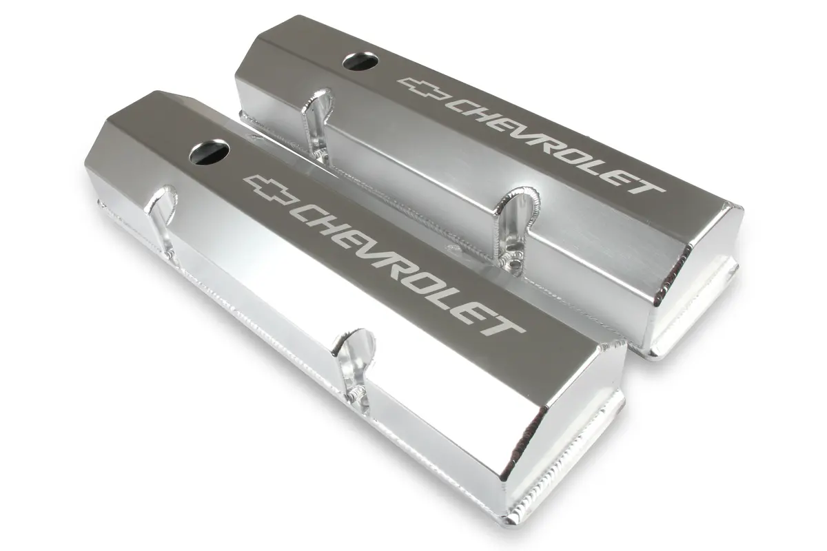 Holley Sbc Chevy Bowtie Fabricated Valve Covers 1