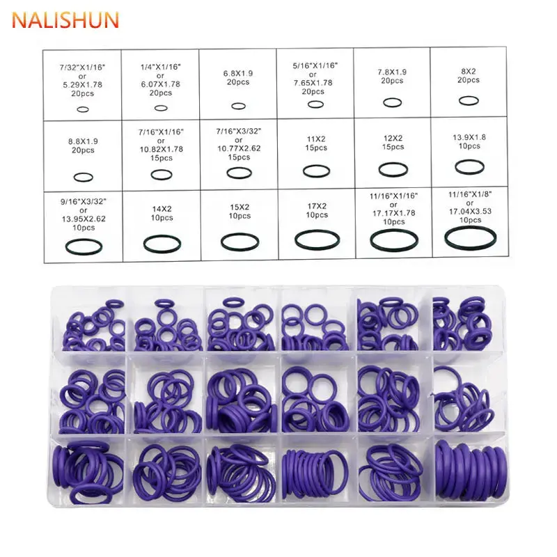 270 Pcs O-Ring Seal Rubber Washer Assortment Set Repair Tools For Car Auto Vehicle Air Conditioning 1