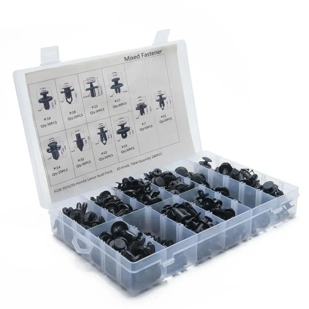 280Pcs Mixed Fastener Clips 1