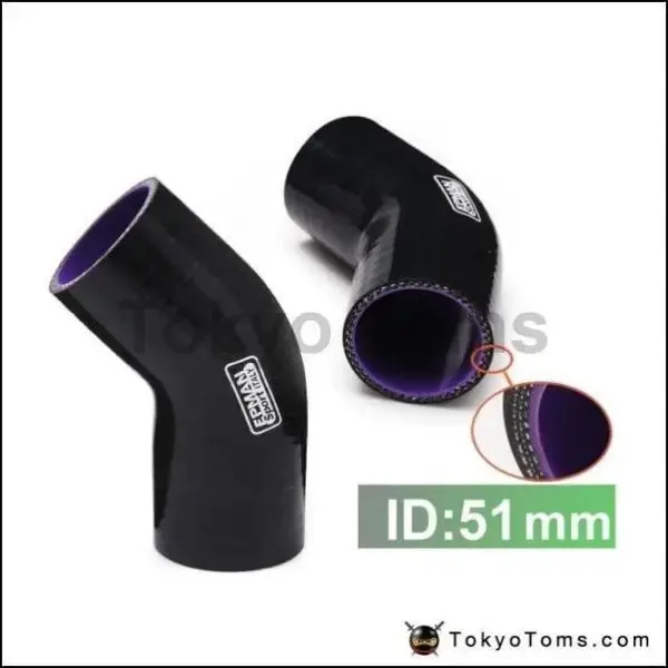 2" 45 Degree ,Black Silicone Elbow Hose Coupler 51Mm Intercooler Pipe Turbo For Bmw E34 1